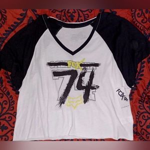 NWT Fox cropped short sleeve shirt size small